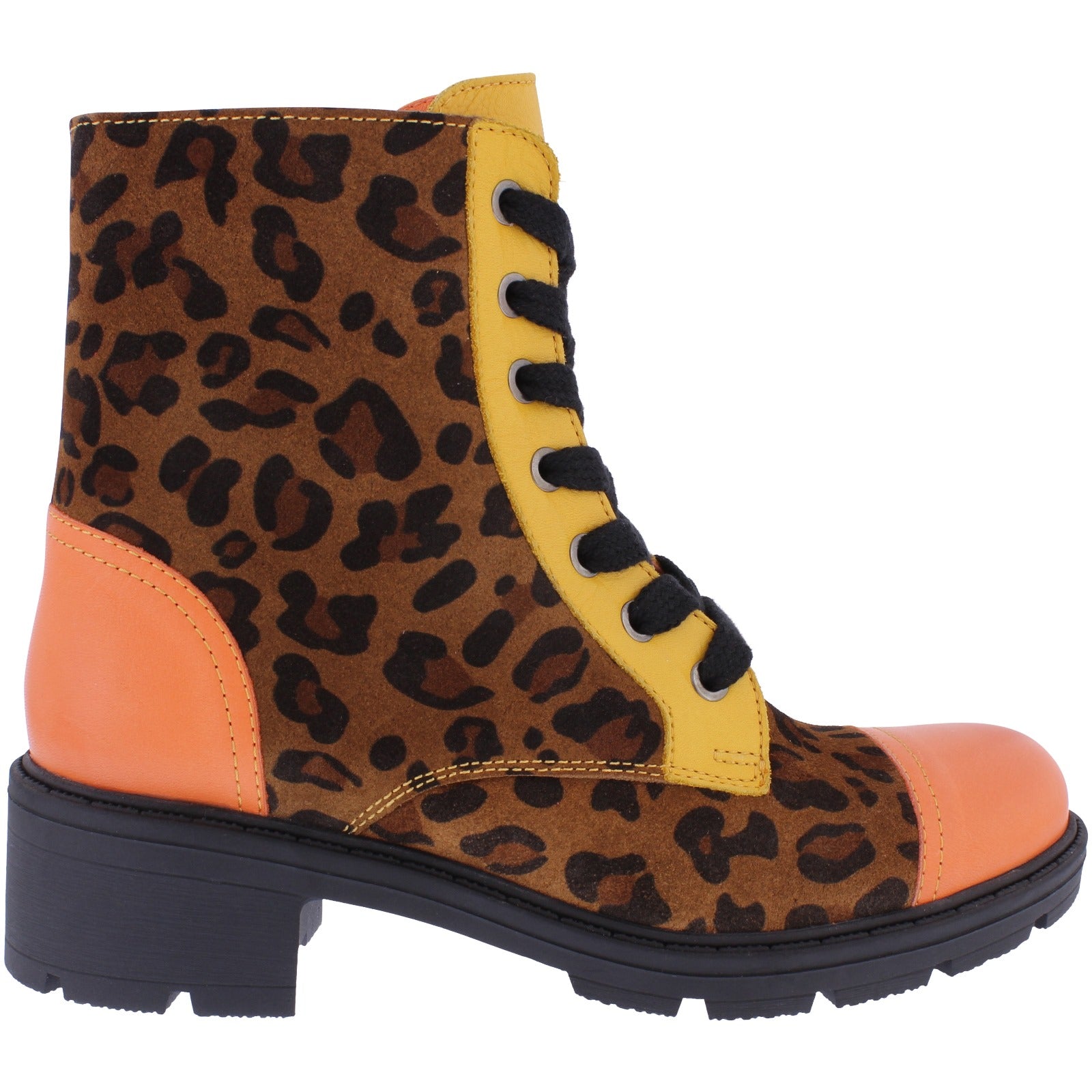 Leopard lace up boots hotsell